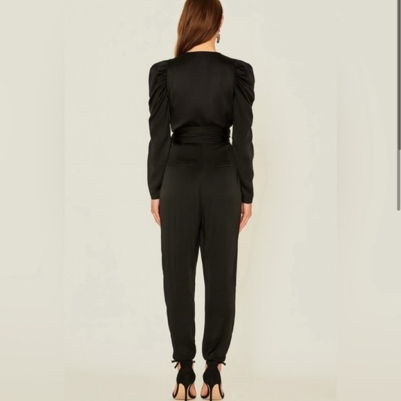 A.L.C. Christian Black Jumpsuit with Wrap Belt/ Size Large/ Size 8 - Picture 2 of 12